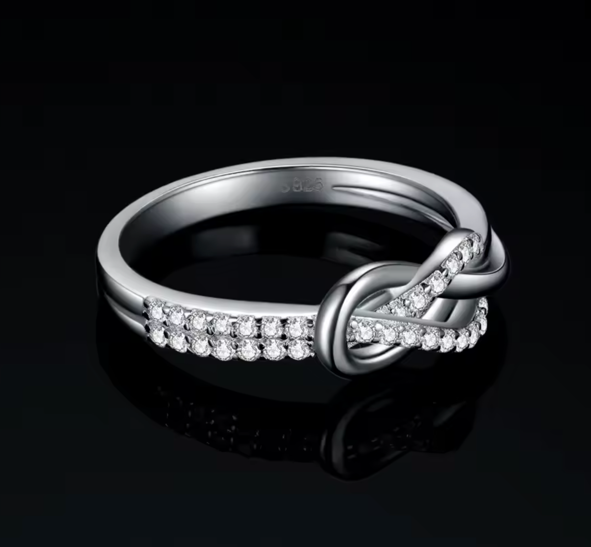 Infinity Love Knot Gemstone Ring