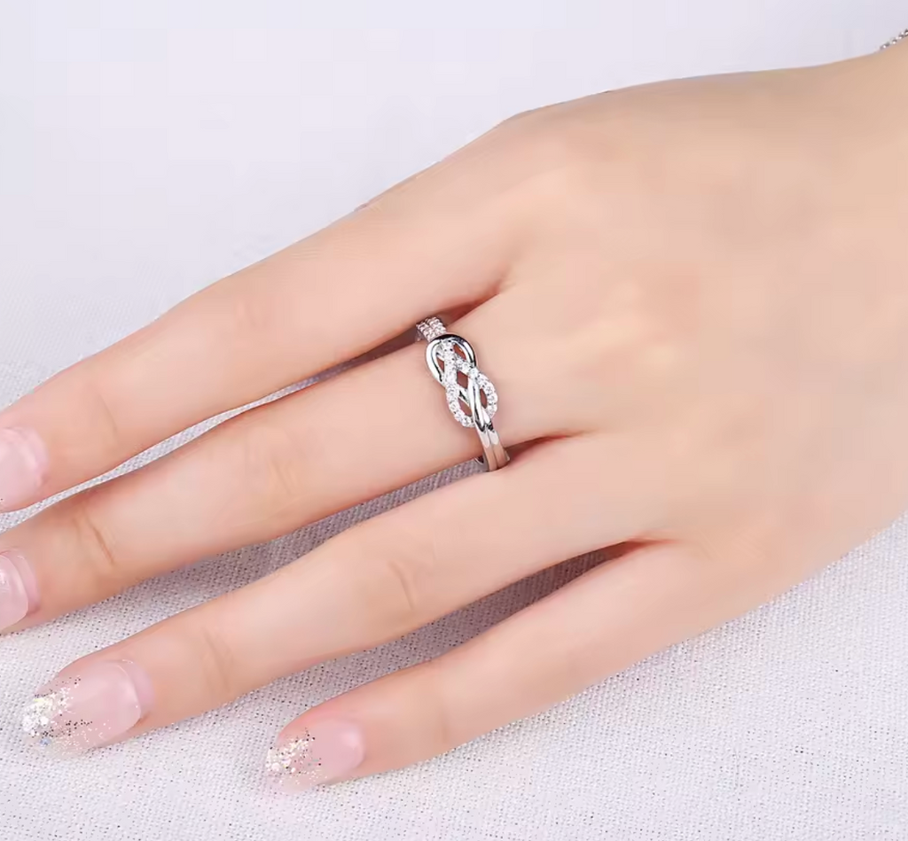 Infinity Love Knot Gemstone Ring
