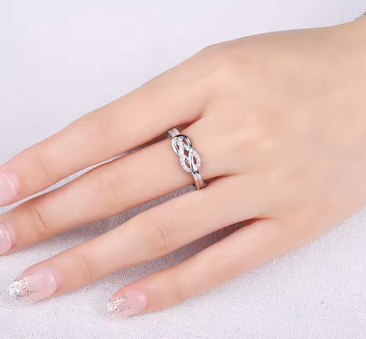 Infinity Love Knot Gemstone Ring