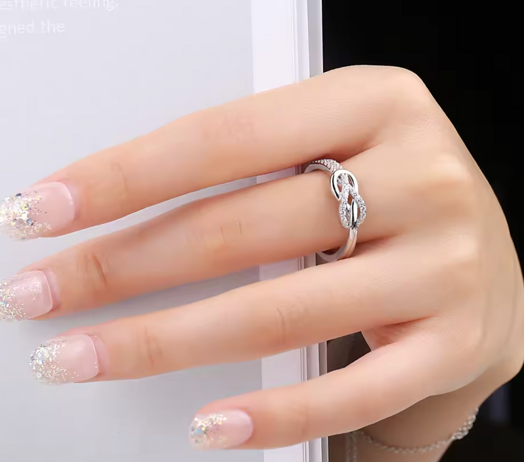 Infinity Love Knot Gemstone Ring