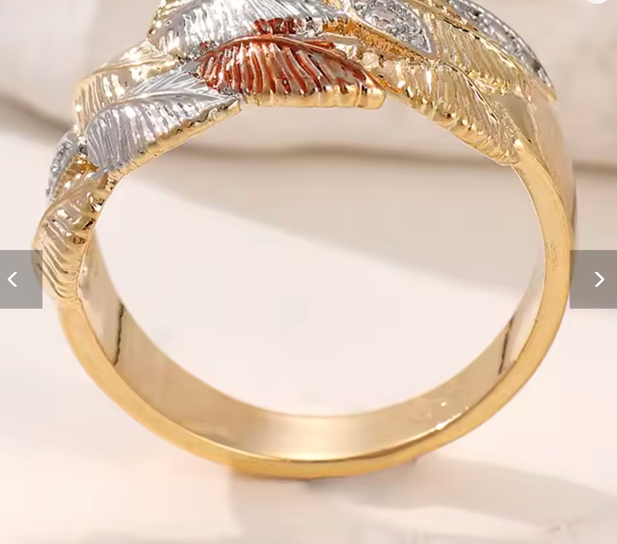 Vintage Hand-Carved Leaves Ring