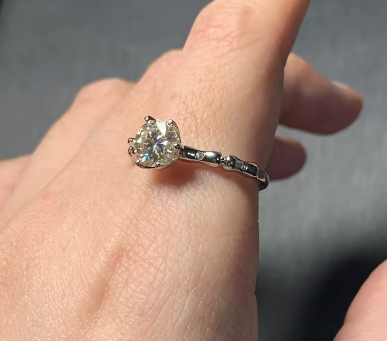 6MM Moissanite Diamond Adjustable Ring