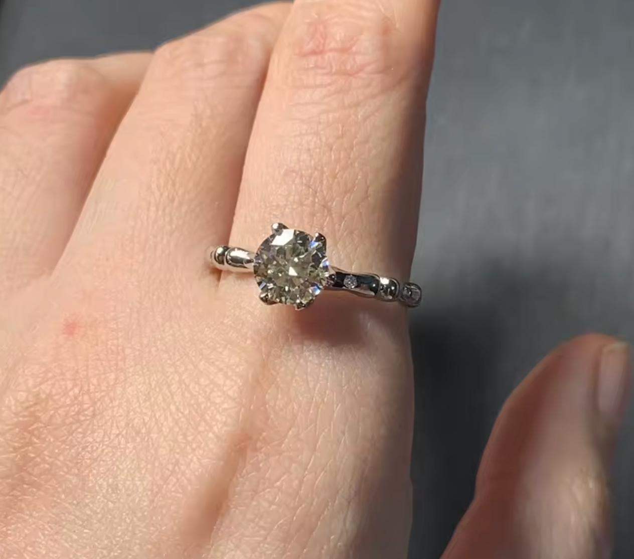 6MM Moissanite Diamond Adjustable Ring