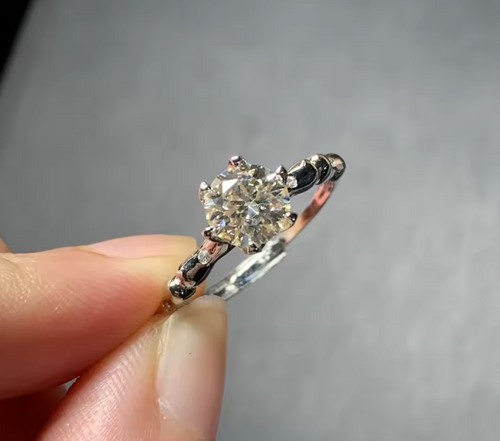 6MM Moissanite Diamond Adjustable Ring