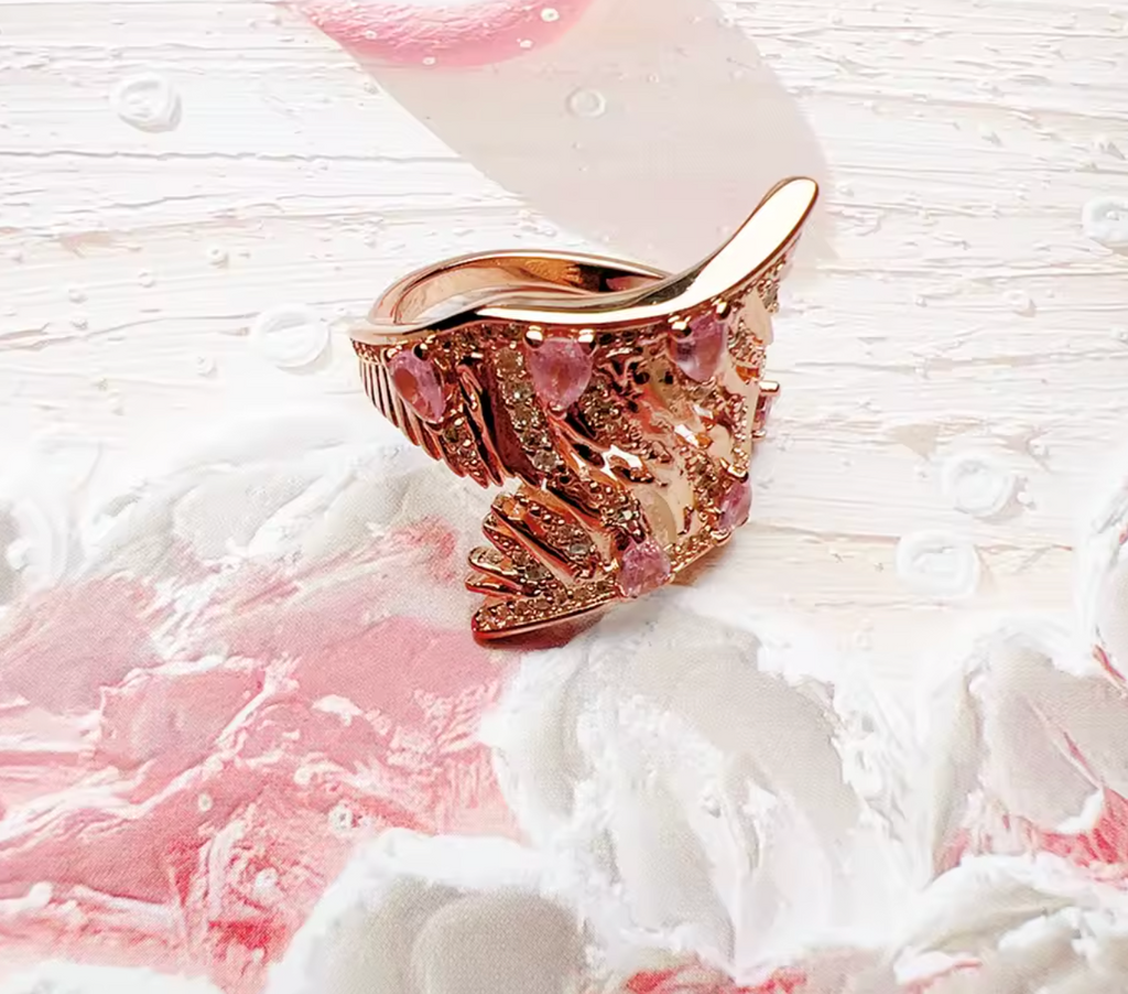 Rose Gold Phoenix Wing Ring