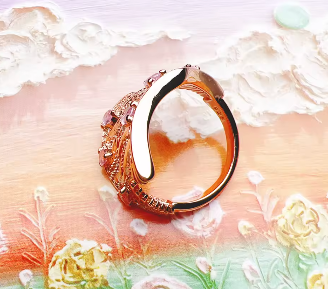 Rose Gold Phoenix Wing Ring
