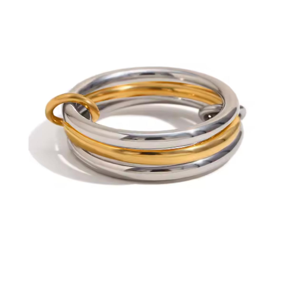 Two-Color Four-Ring Copper Stackable Ring