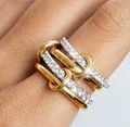 Two-Color Four-Ring Copper Stackable Ring