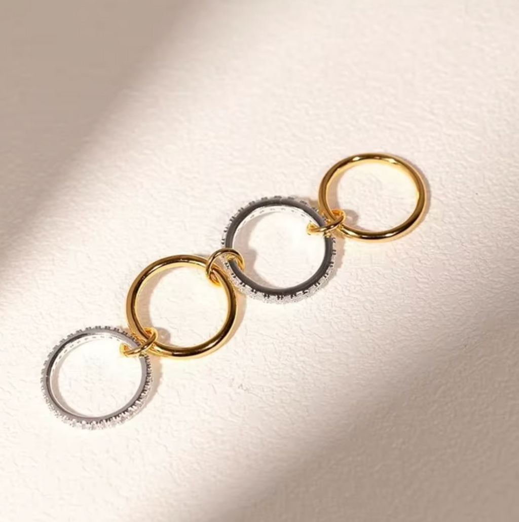 Two-Color Four-Ring Copper Stackable Ring