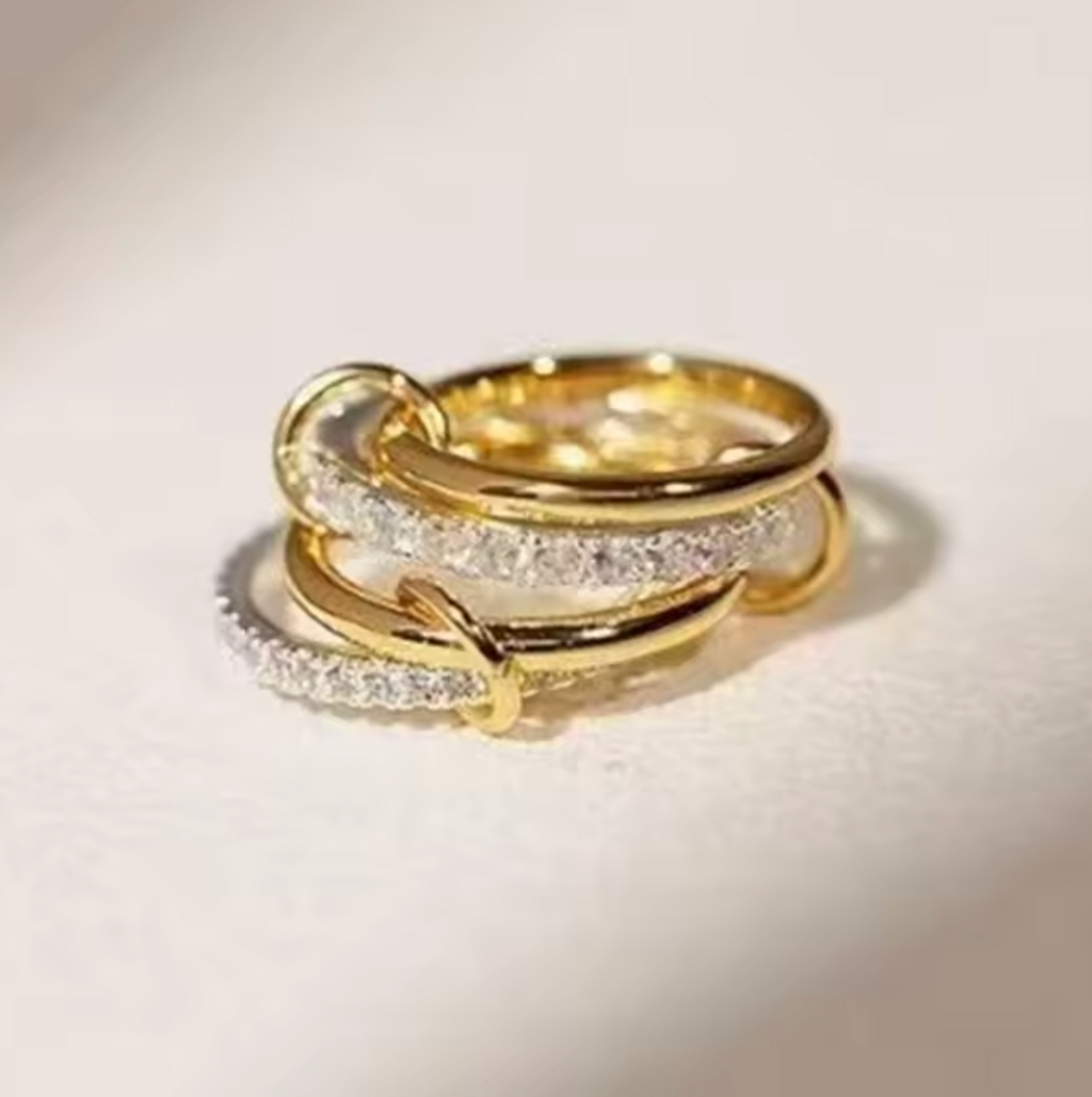 Two-Color Four-Ring Copper Stackable Ring