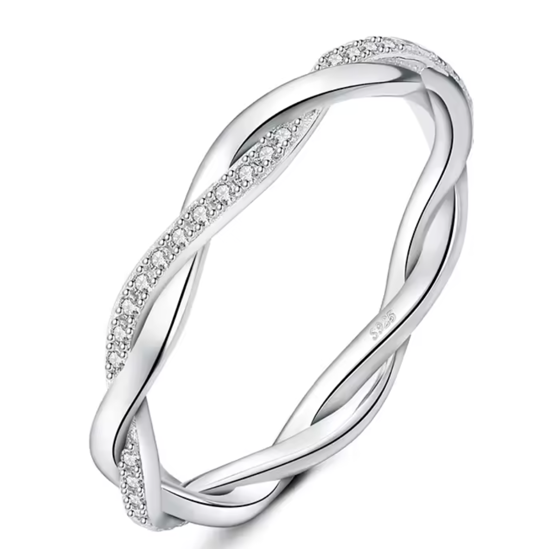 Moissanite D Color Infinity Love Rope Ring