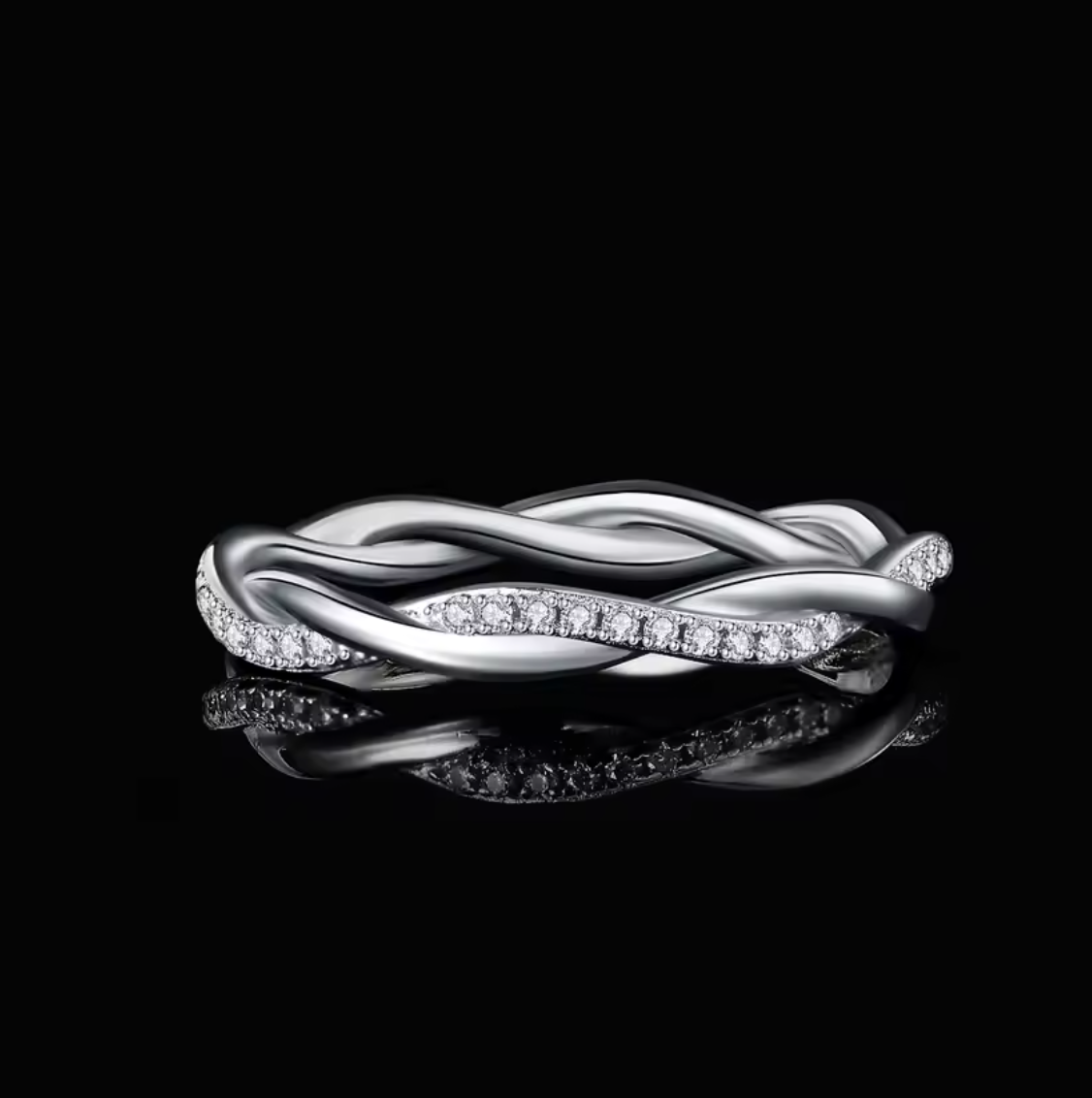 Moissanite D Color Infinity Love Rope Ring