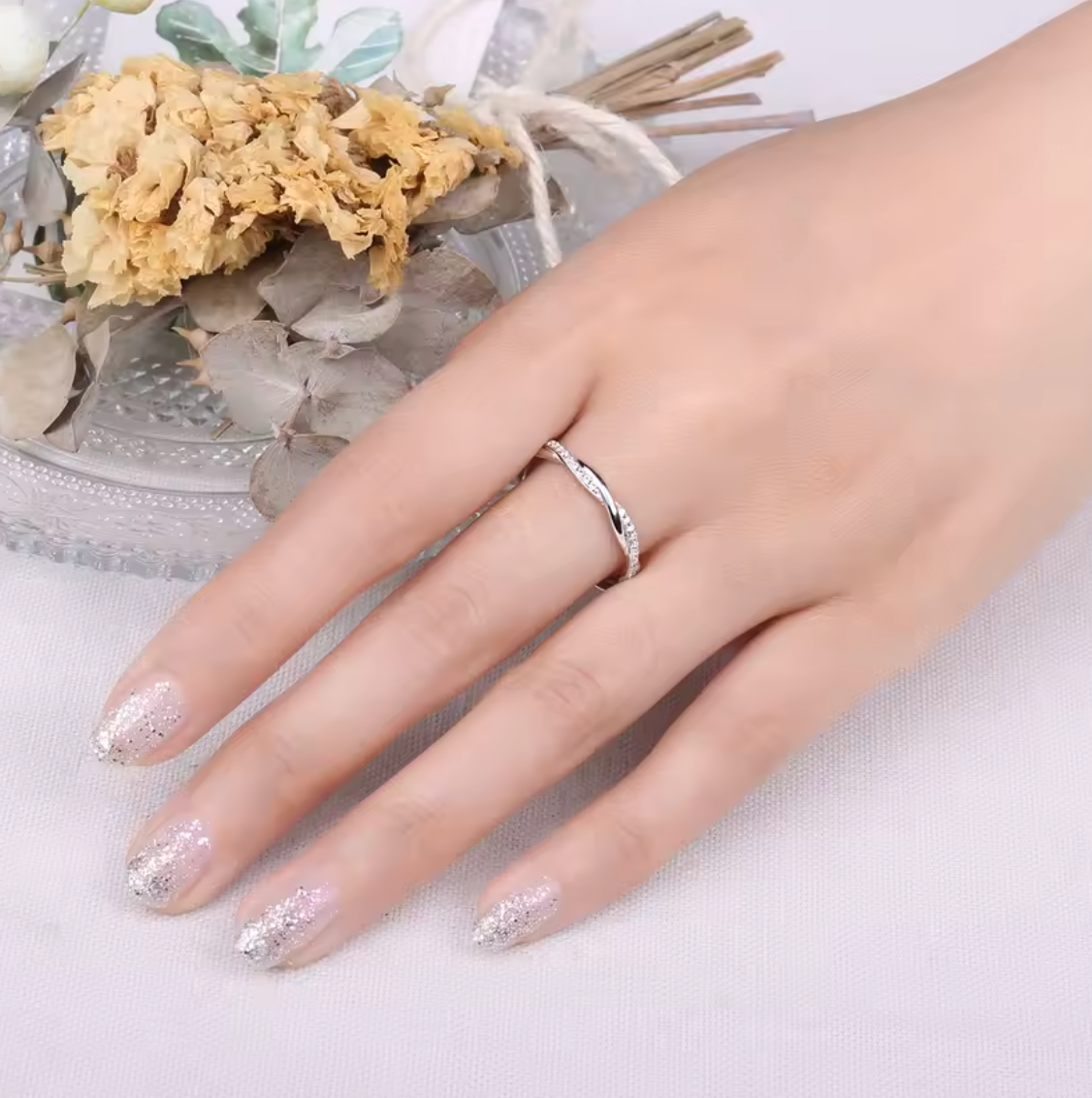 Moissanite D Color Infinity Love Rope Ring